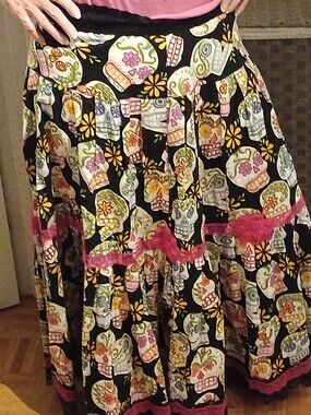 Day Of The Dead Sugar Skull Skirt